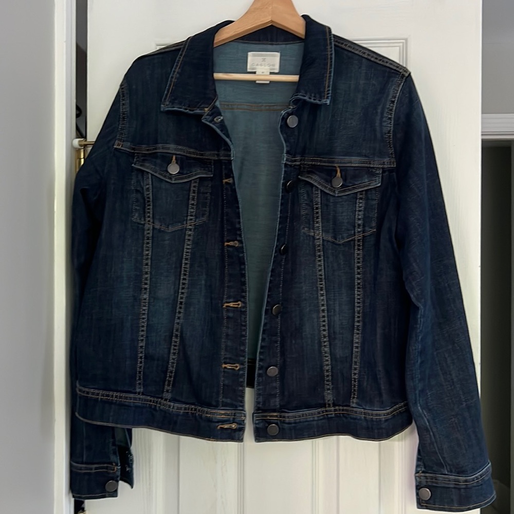 Caslon dark wash women’s denim jacket size XL